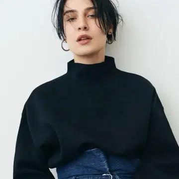 [ CLANE ] 클라네 오렌지 스웨터 하이 넥 니트