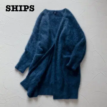 새상품급 쉽스 SHIPS 롱 가디건 샤기 니트 울 100