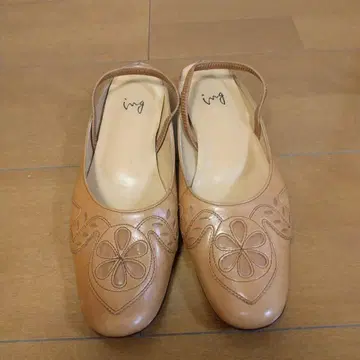 잉그 백 스트랩 샌들 천연 가죽 22.5cm 카멜 펌프스