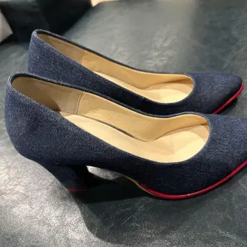데님 하이힐 펌프스 39