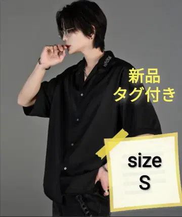 아들러 오픈 카라 셔츠 25ss 자수 블랙