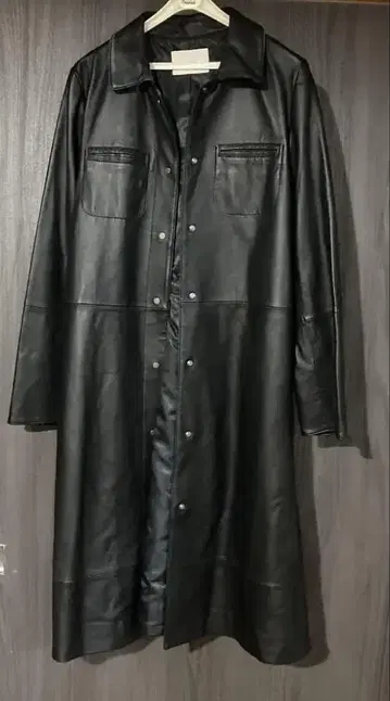 Zelal 블랙 양가죽 롱 코트