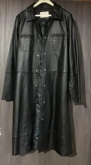 Zelal 블랙 양가죽 롱 코트