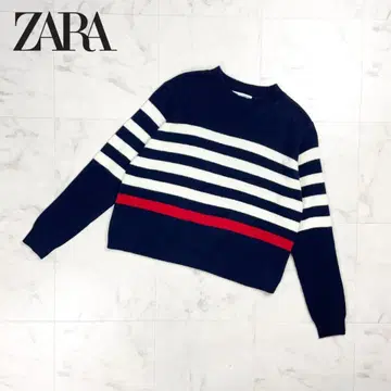 ZARA 보더 니트 긴팔 스웨터 네이비 사이즈 M*FD124