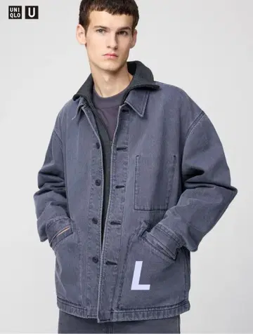 UNIQLO U 오버 사이즈 컬러 데님 자켓 L
