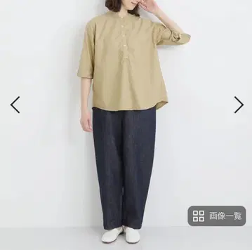 선밸리 새상품 옥스 일본 제품 염색 6분 소매 튜닉 풀오버