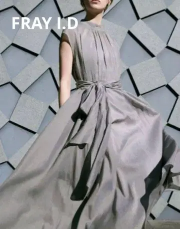 새상품급 FRAY.ID 실크 코튼 새시 벨트 원피스 0