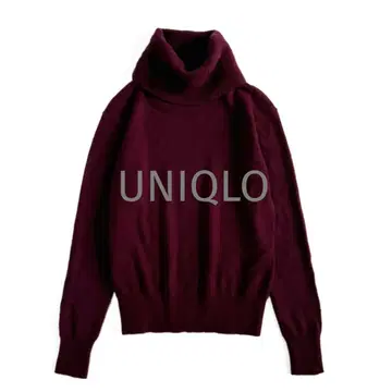 유니클로 캐시미어 100% 터틀넥 니트 보르도