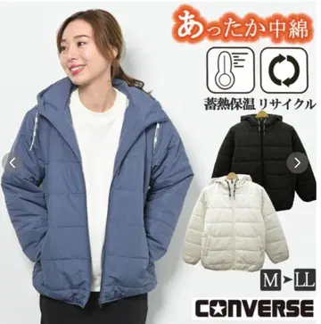 CONVERSE 컨버스 충전솜 자켓 M 블루 그레이