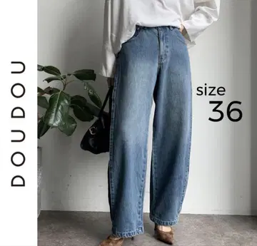 새상품 DOUDOU 사이드 턱 데님 드두