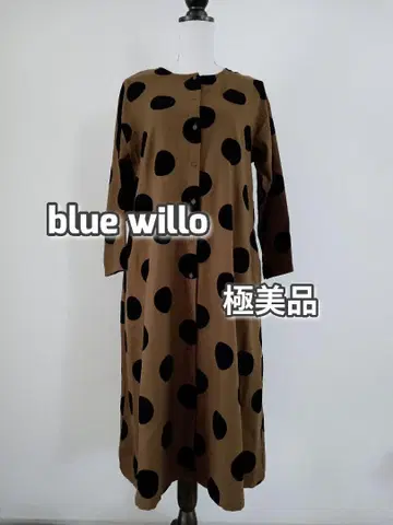 컨디션 최상 blue willo 도트 무늬 롱 원피스 2WAY 코트