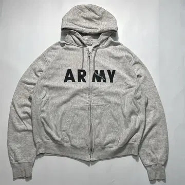 90s US ARMY 집업 후드티 XL 그레이 미군 실물 7212