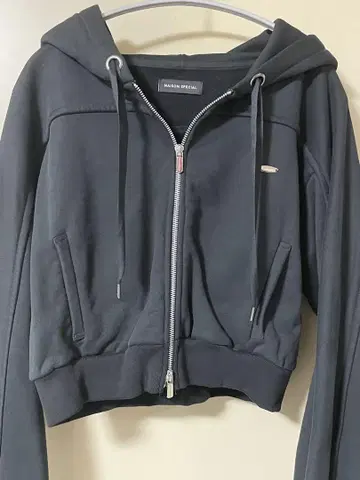 MAISON SPECIAL 더블 지퍼 후드티 블랙