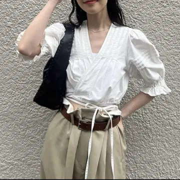 clane PINTUCK CROPPED BLOUSE