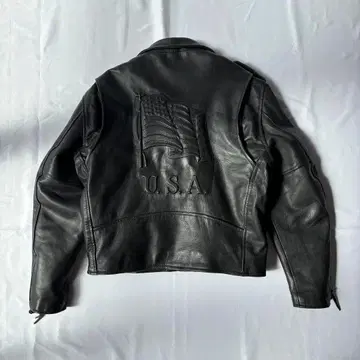 80s 빈티지 FIRST 엠보싱 로고 더블 라이더 자켓