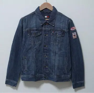 타미힐피거 데님 자켓 L TOMMY 자수 D7070