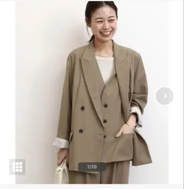 베이지 클리어 트윌 테일러드 자켓 38 사이즈