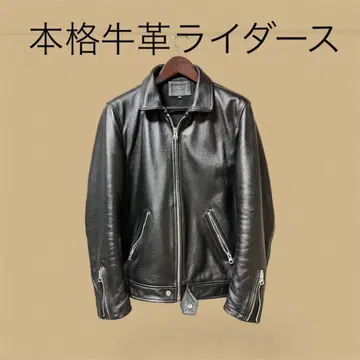 싱글 라이더 블랙 천연 가죽 2XL/42 노브랜드 자켓