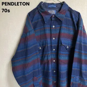 70s USA PENDLETON 체크 울 셔츠