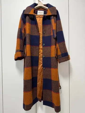 NAIN 체크 롱 코트 한국