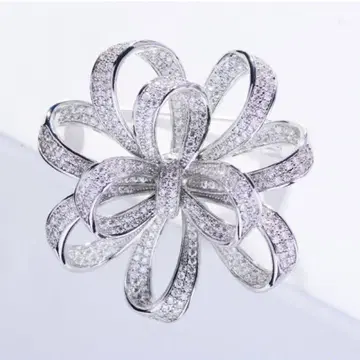 스와로브스키 브로치 크리스탈 까멜리아 코사지 면접 시치고산