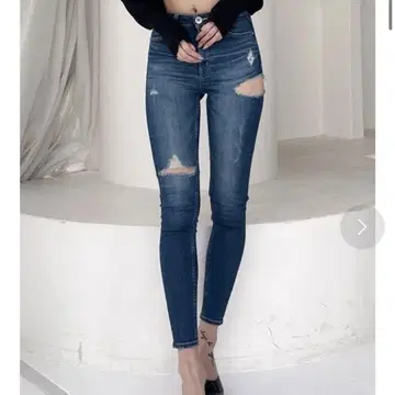 GYDA 스키니 데님 M 사이즈 데미지 가공
