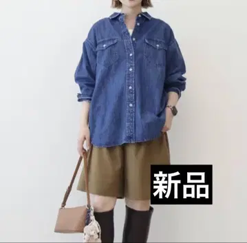새상품 아메리칸 홀릭 W 포켓 데님 셔츠 M