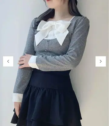 park east 리본 레이어드 상의