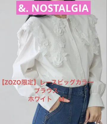 &. NOSTALGIA ZOZO 한정판 레이스 빅 칼라 블라우스