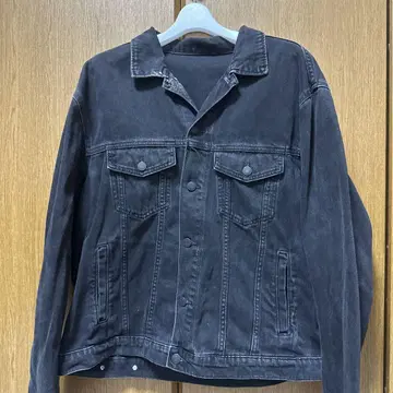 블랙 데님 자켓