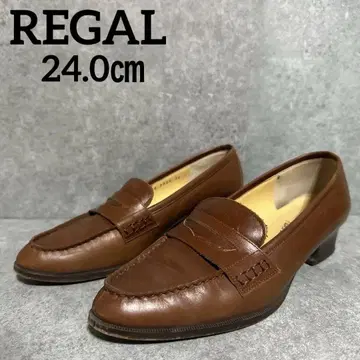 REGAL 리갈 비트 로퍼 가죽 신발 브라운 가죽 천연 가죽 24cm