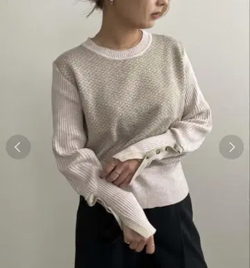 택 포함 새상품 에이미 로우 라메 자카드 니트