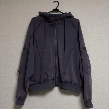 HARE 피그먼트 더블 포켓 ZIP 후드티 M