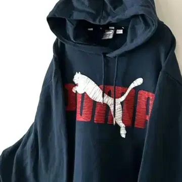 푸마 PUMA 로고 맨투맨 후드티 2XL 네이비 네이비 컬러 구제 의류