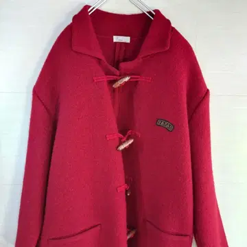 파파스 더플 코트 와펜 모 100% 와인 레드