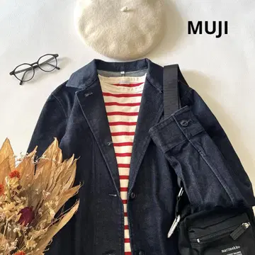 6731* MUJI 코튼 블렌드 스트레치 데님 코트