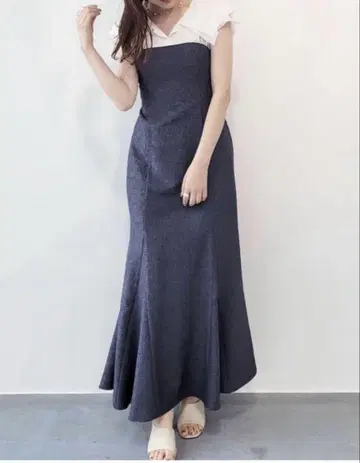 코코딜 세일러 칼라 도킹 머메이드 원피스 S