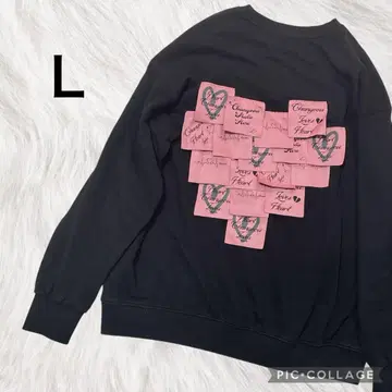 트레이닝복 후드티 맨투맨 포스트잇 하트 L 사이즈 블랙 트레이닝복
