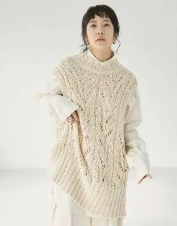 새상품 TODAYFUL 투데이풀 슬라브 아란 베스트 아이보리