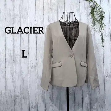 그라시아 노카라 자켓 L 핑크 베이지 벚꽃색 1개 버튼 새상품급