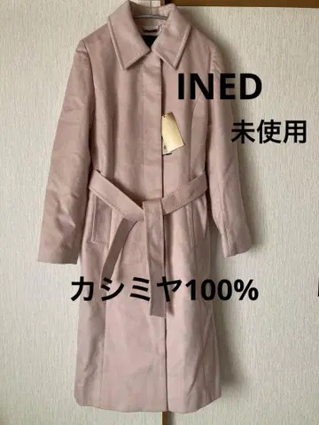 [ 미사용 ] 롱 코트 이네드 캐시미어 11호 핑크 INED