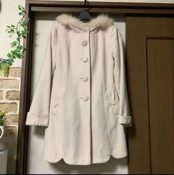 여성용 코트 후드 부착 9AR 파스텔 핑크 클리닝 완료