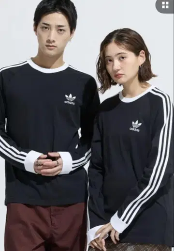 [ adidas 3선 ] 블랙 긴팔 T셔츠 XL