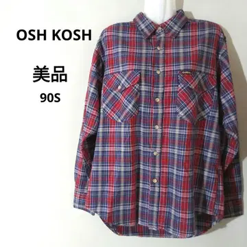 OshKosh 체크 무늬 긴팔 셔츠 남성용 여성용