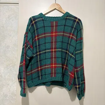 80s Eddie Bauer 블랙 택 니트 체크