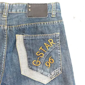 새상품급 G-STAR RAW 스트레이트 데님 청바지 빅 사이즈 34 자수