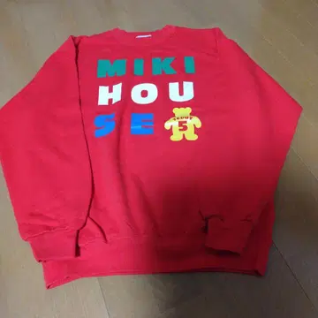 [미사용품] 미키하우스 테디베어 맨투맨 트레이닝복 성인용 M 레드