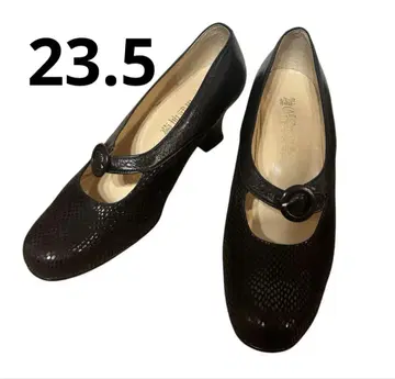 키쿠치 타케오의 신발 펌프스 블랙 스트랩 23.5cmEE