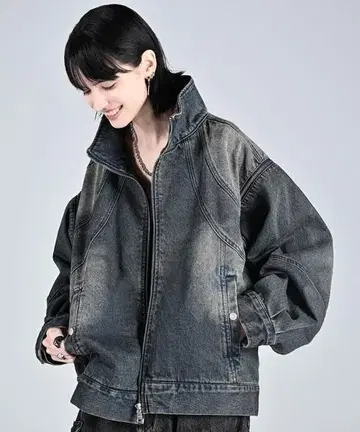 3way zip sleeve blast denim blouson