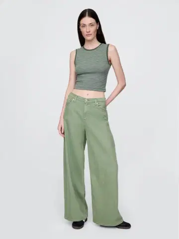 GAP 미드라이즈 울트라 소프트 배기 데님 24인치 그린